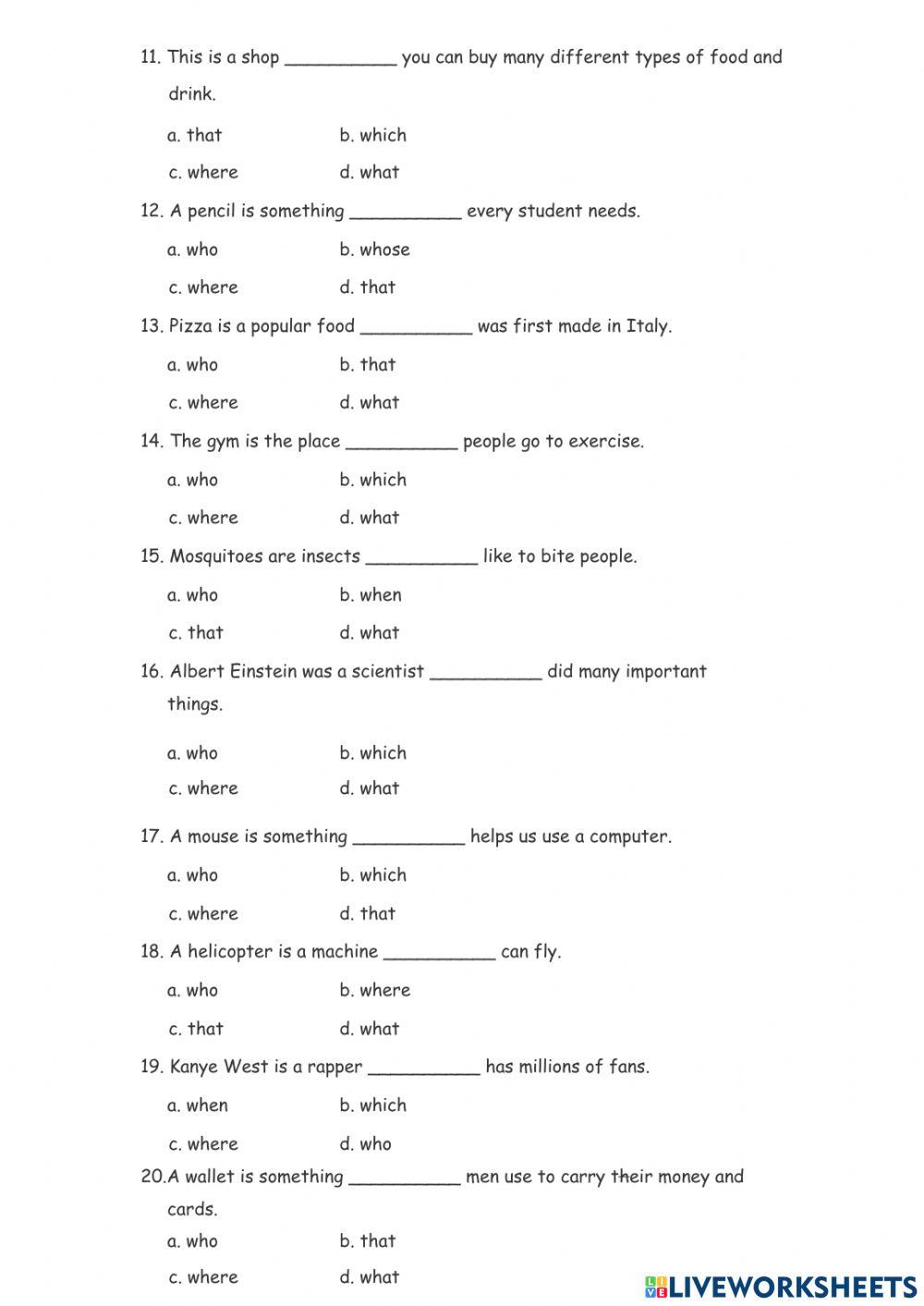 Relative Pronouns