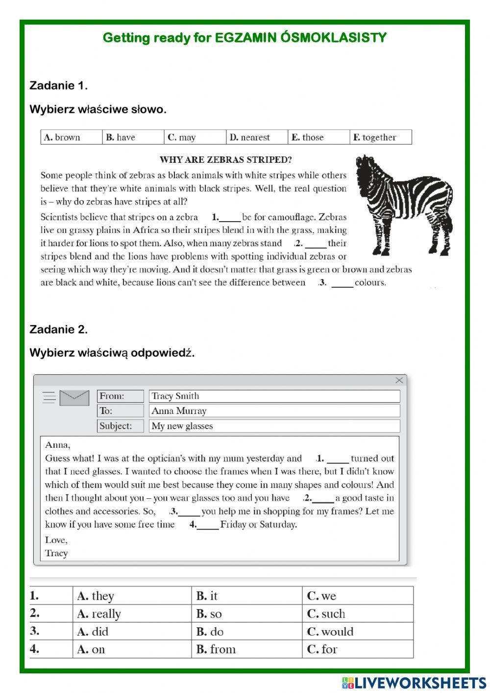 Getting ready for EGZAMIN ÓSMOKLASISTY 15