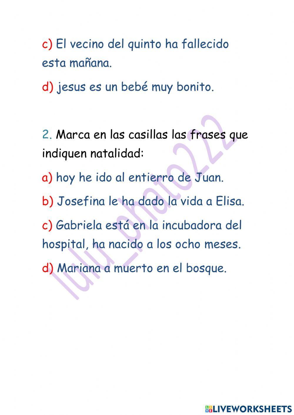 La natalidad  y la mortalidad