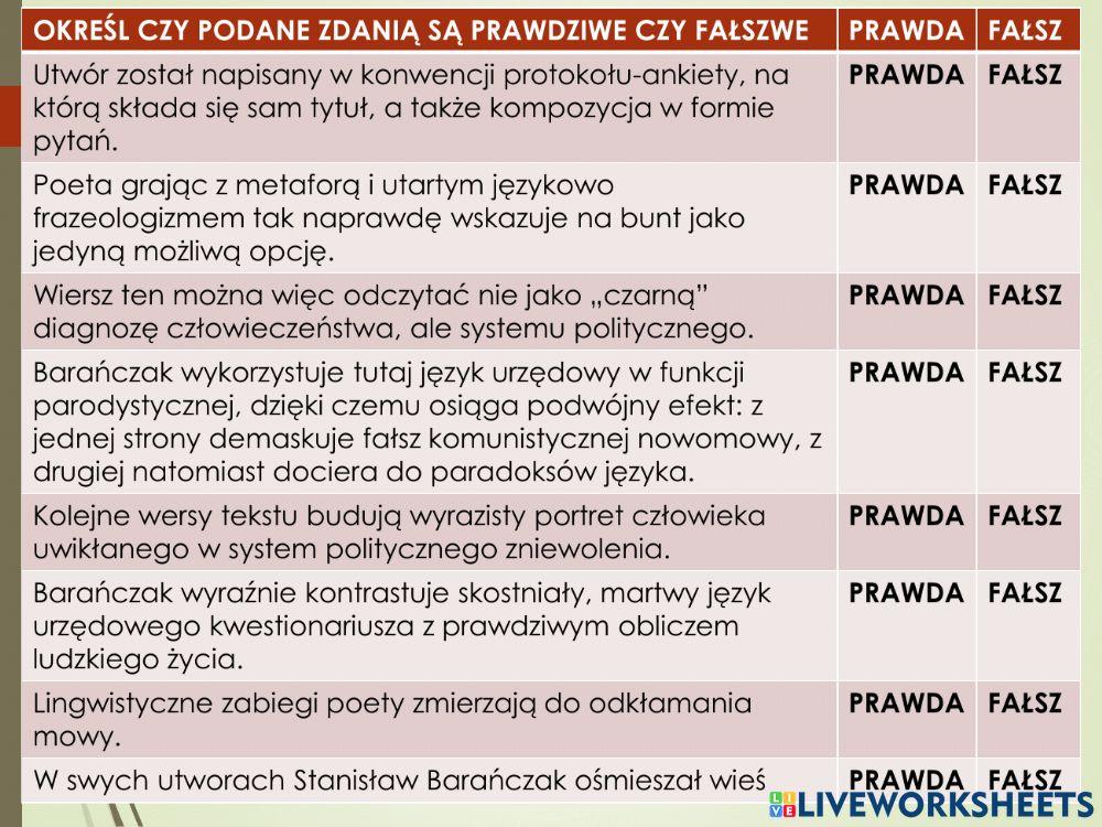 Stanisław Barańczak -Wypełnić czytelnym pismem-