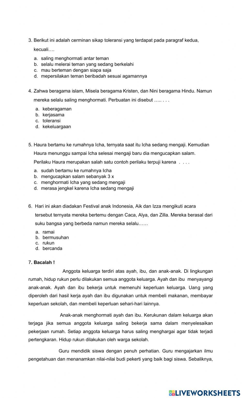 Tema 7 Bahasa Indonesia Subtema 3