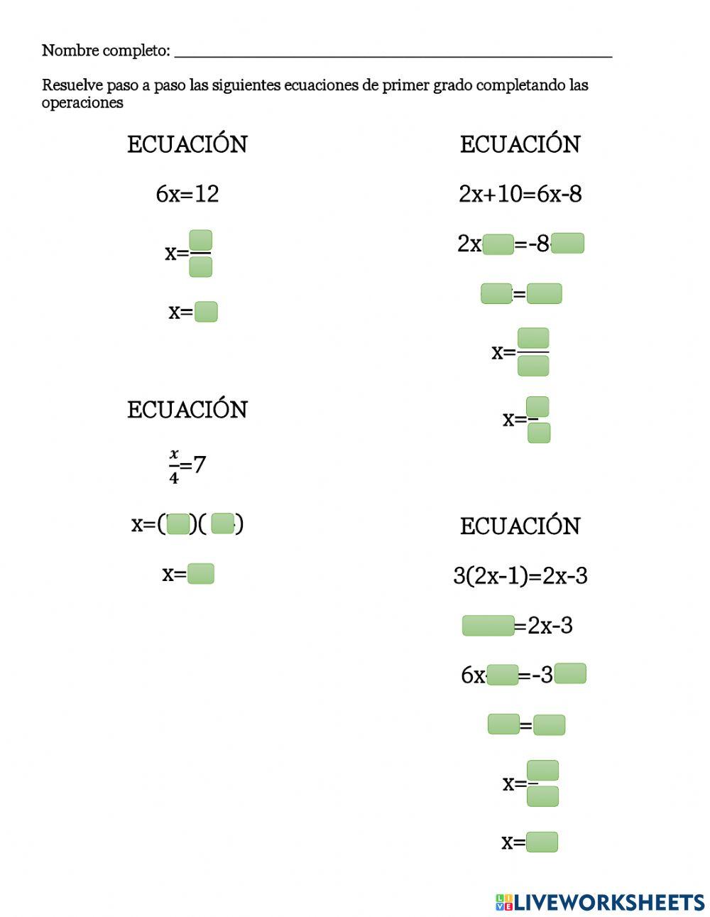 Recuperación matemáticas