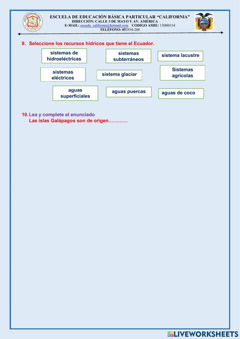Evaluacion de eess de 5to. 2do. parcial del 2do. quimestre
