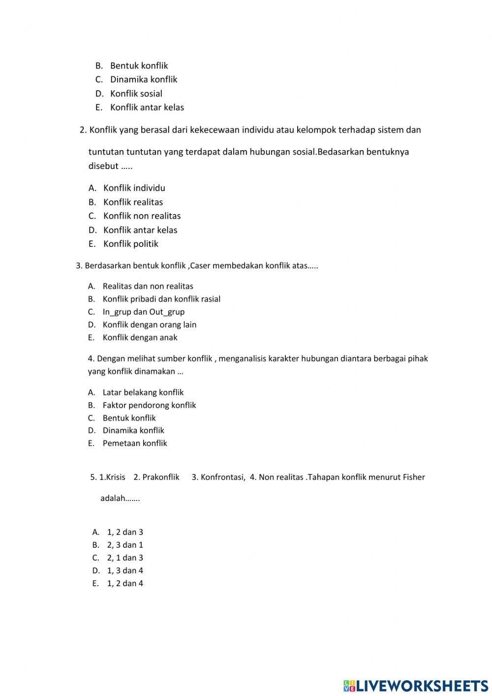 Pemetaan konflik,bentuk dan dinamika konflik