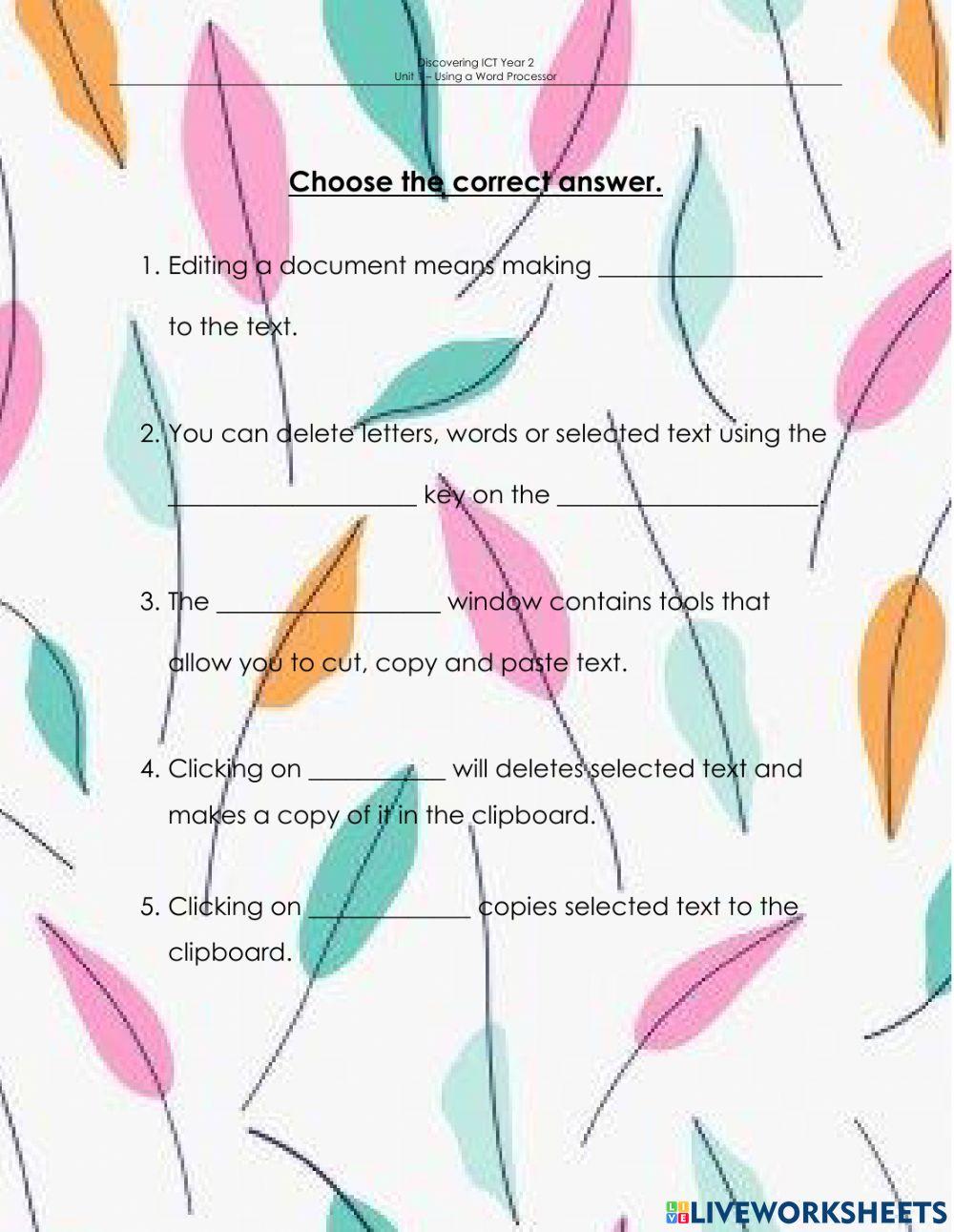 Editing a document in Microsoft Word