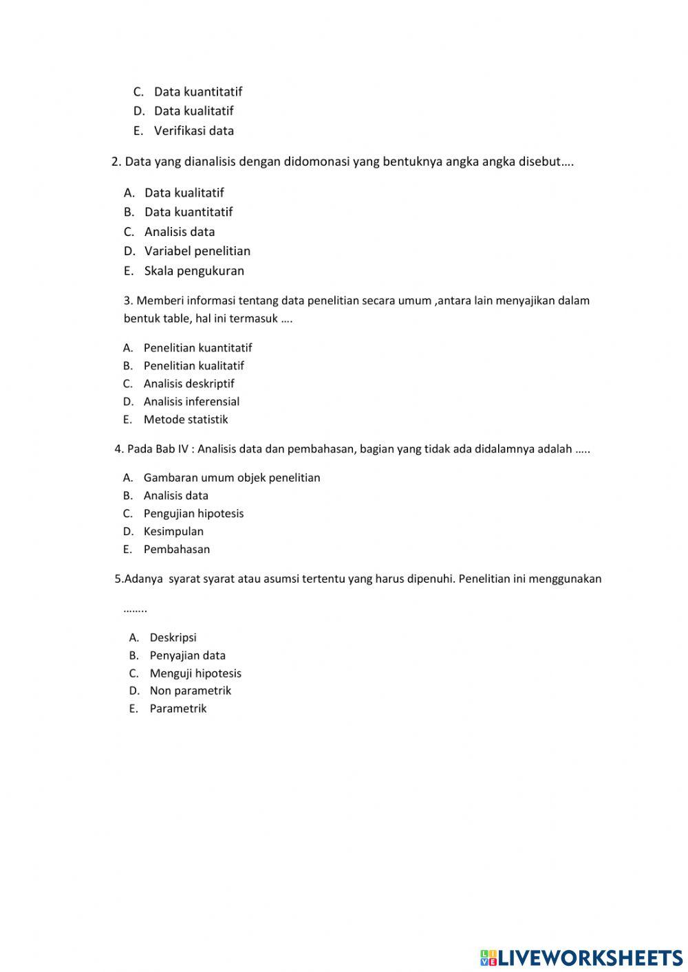 Dasar dasar analisis data kuantitatif