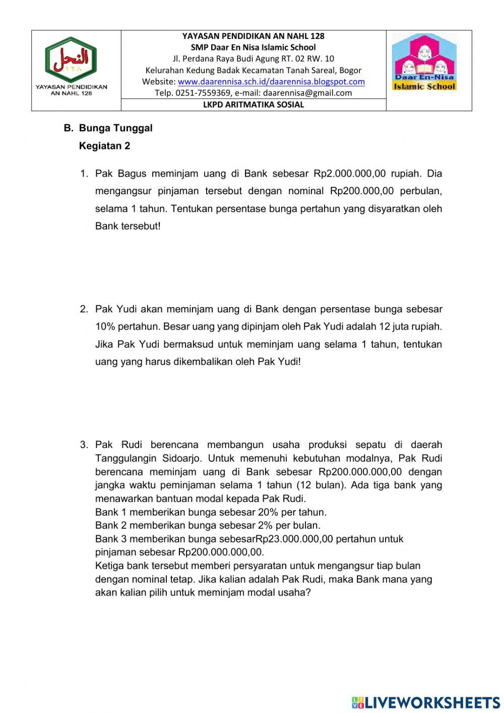 LKPD Aritmatika Sosial