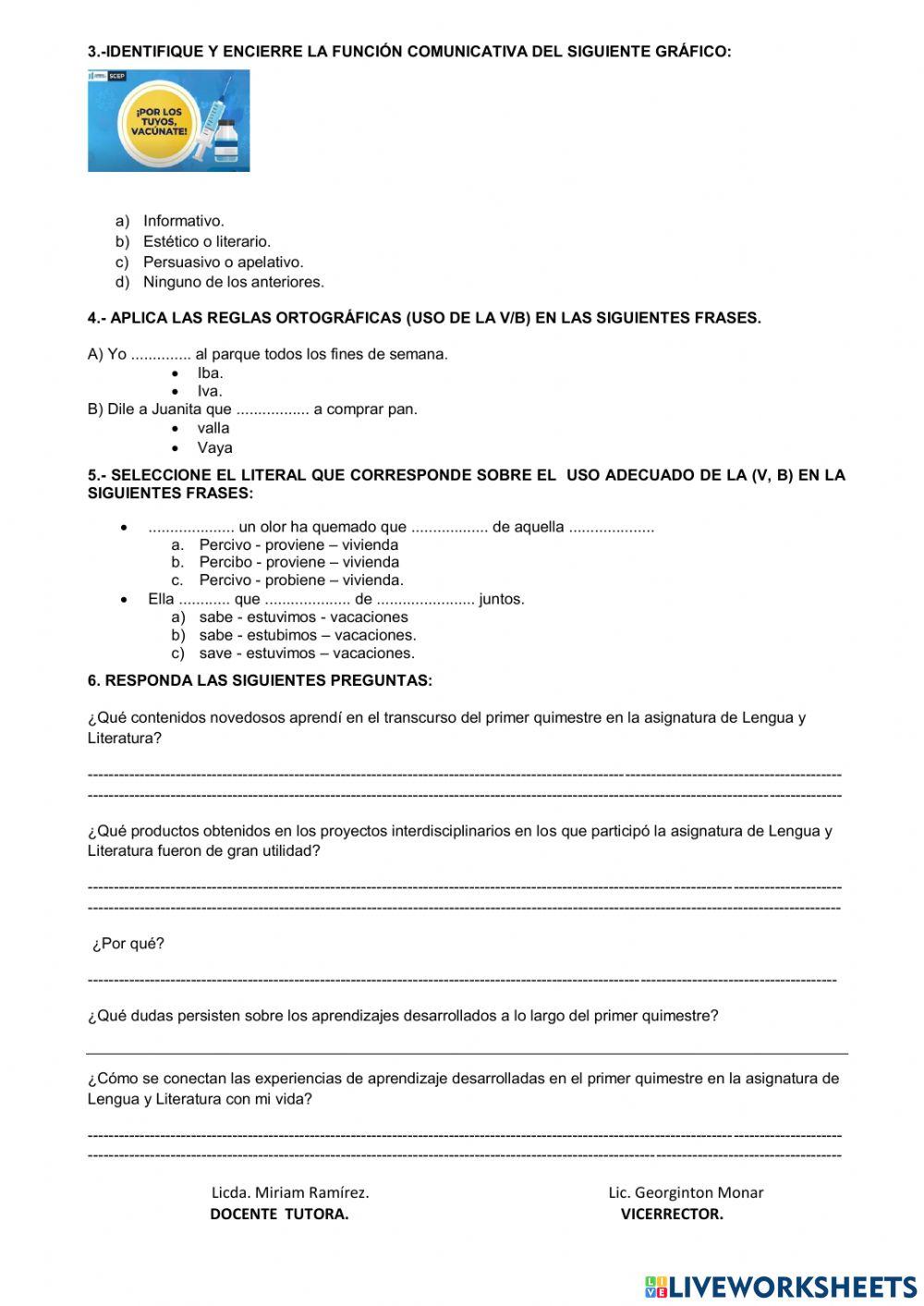 Examen de Lengua y Literatura..