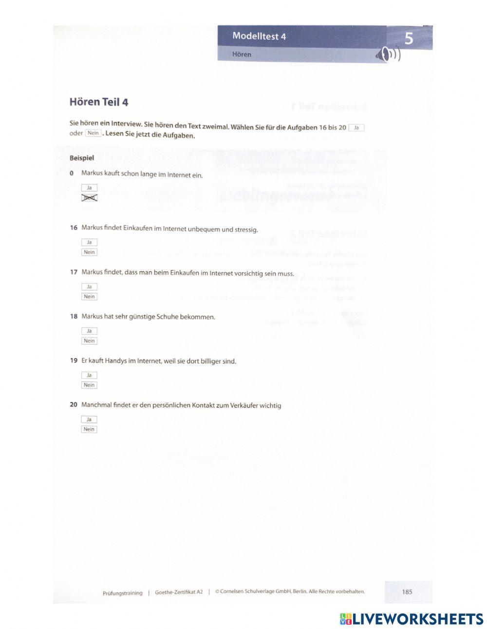 A2 Simulation Hören