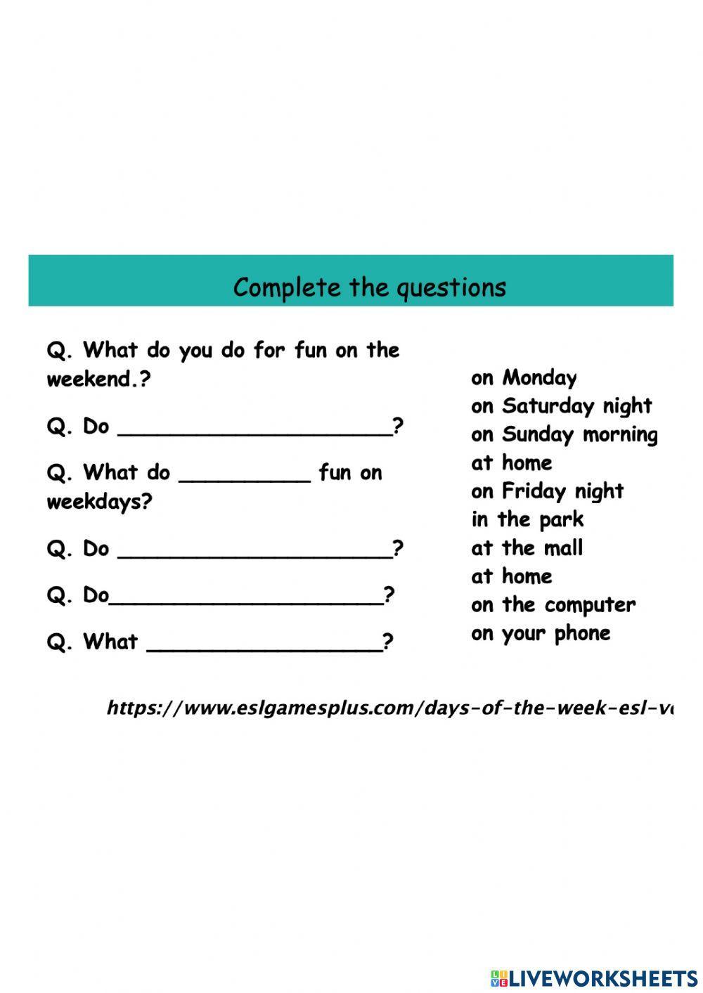 What do you do for fun What do you do for fun