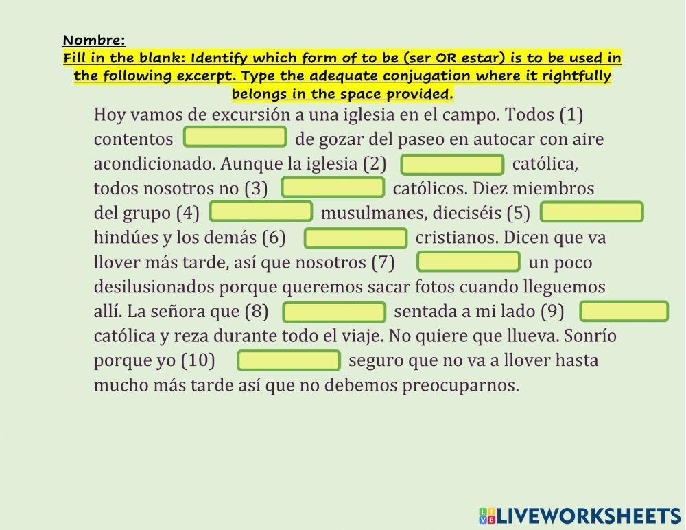 Ser y Estar Ser y Estar