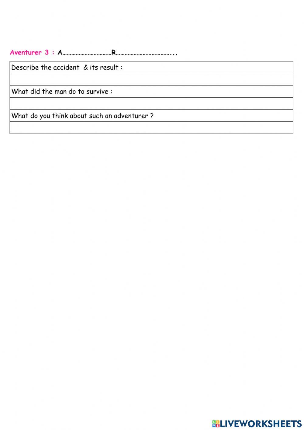 Talking about adventurers