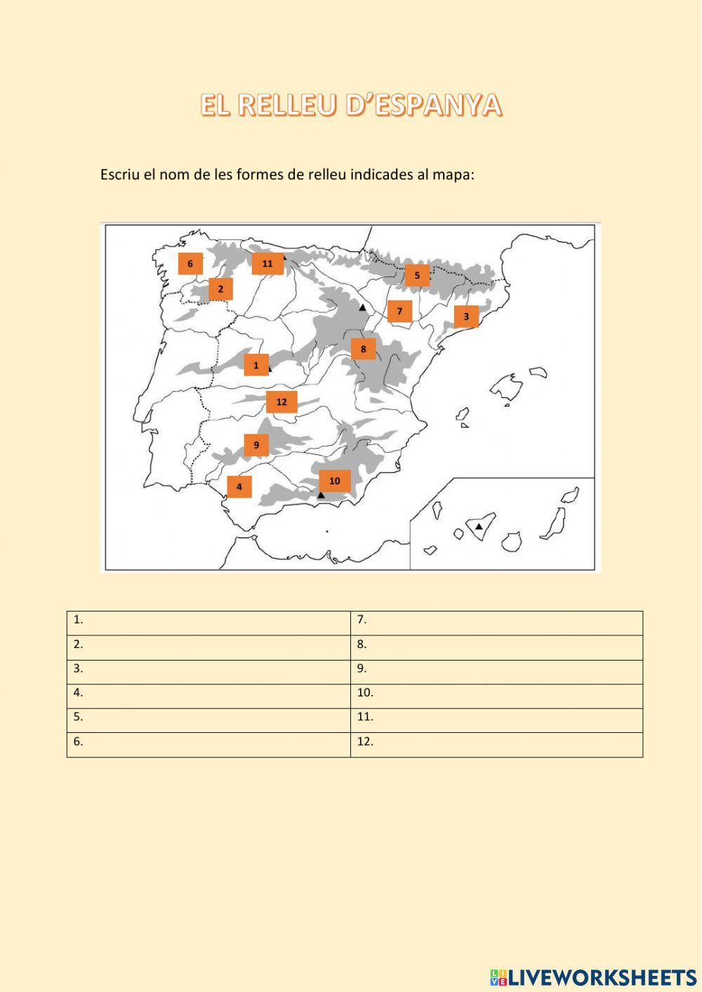 Relleu d'Espanya Relleu d'Espanya