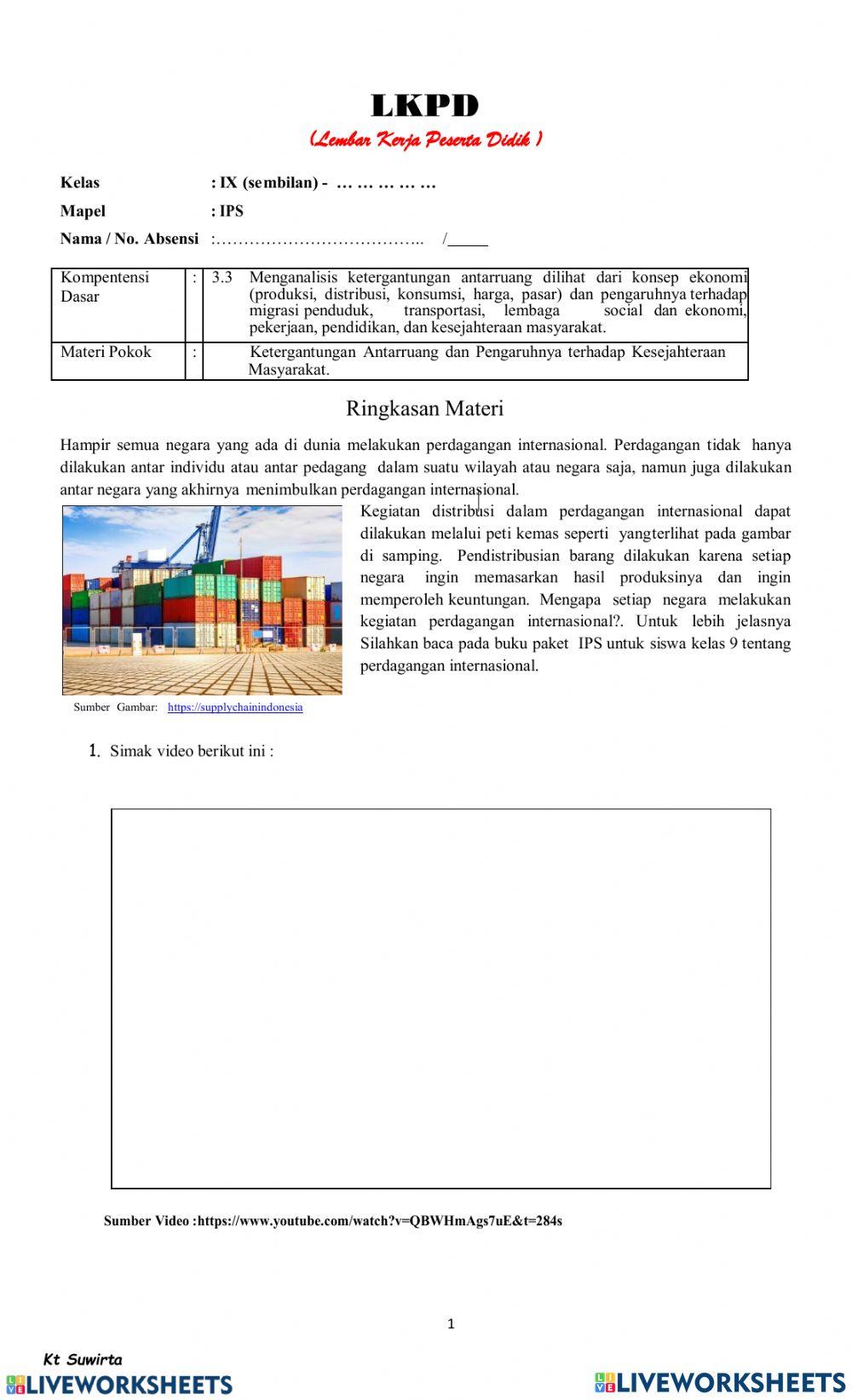 LKPD Perdagangan Internasional