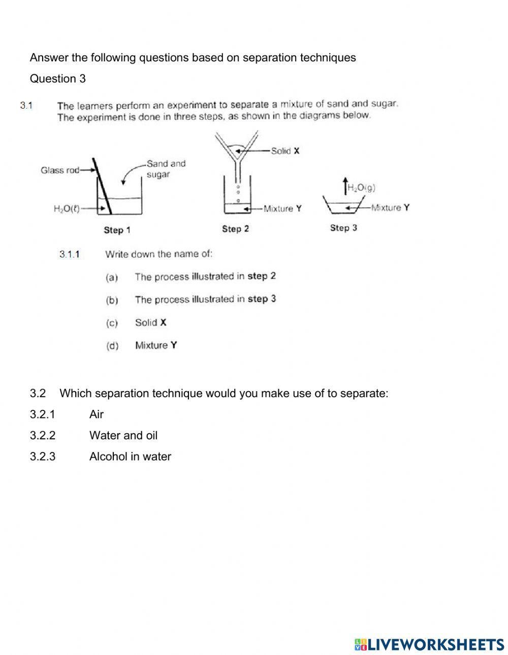 Separation techniques practice test