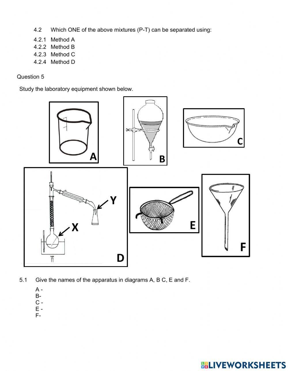 Separation techniques practice test