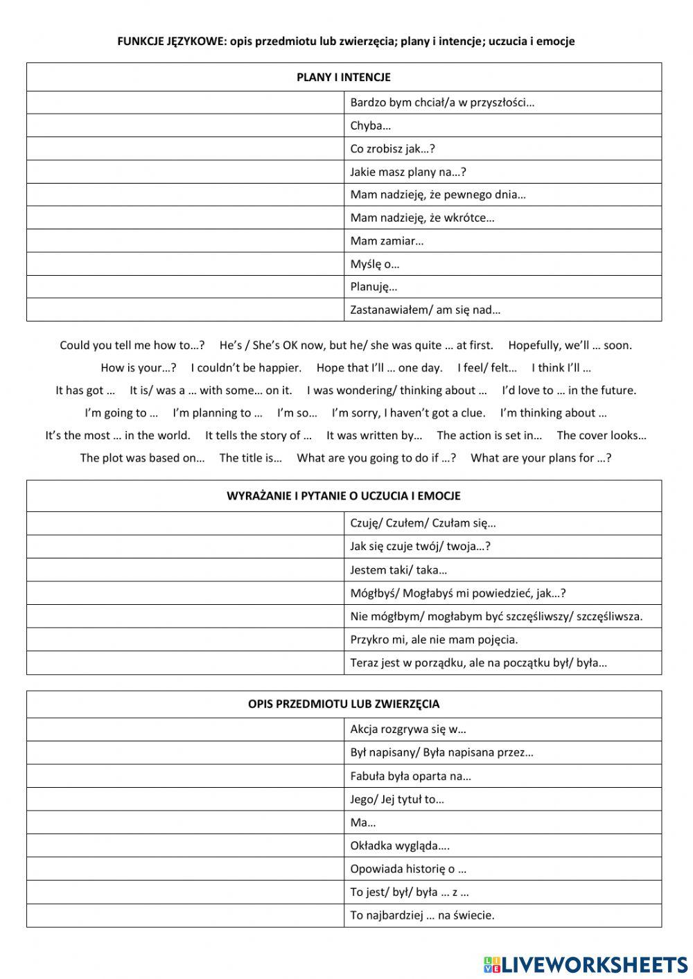 Functions: describing a person, animal, a thing