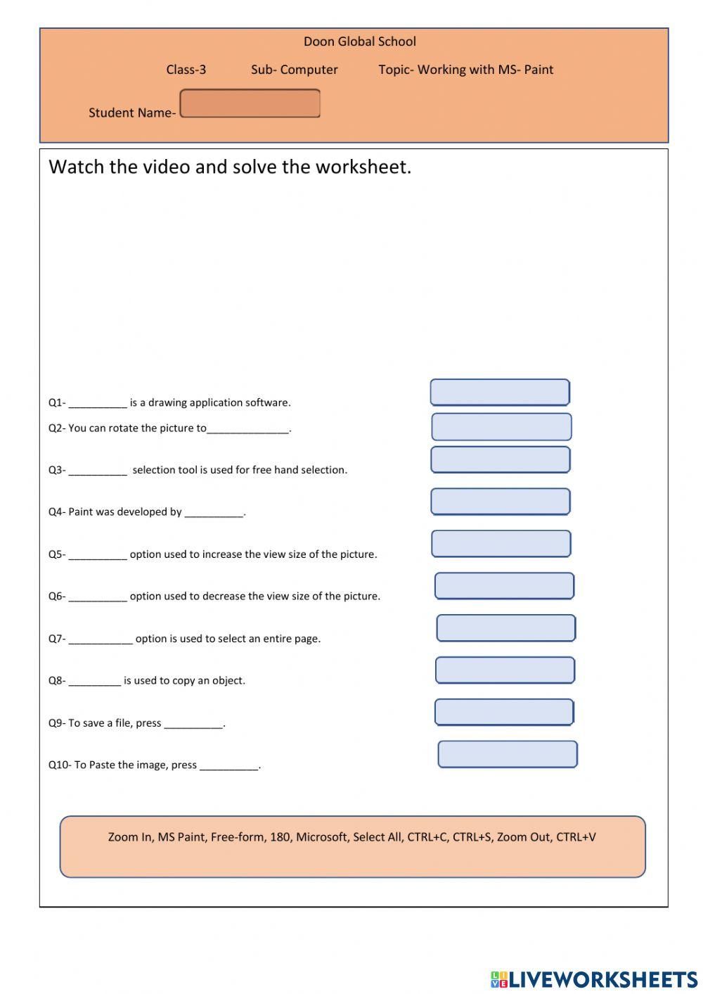 Working with MS- Paint
