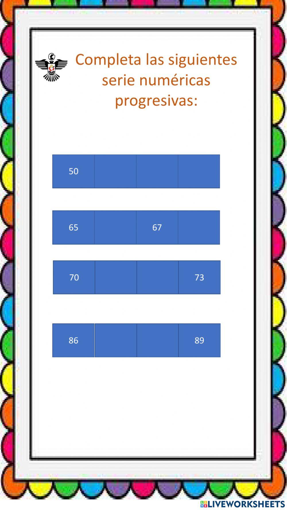 Completar series Numéricas