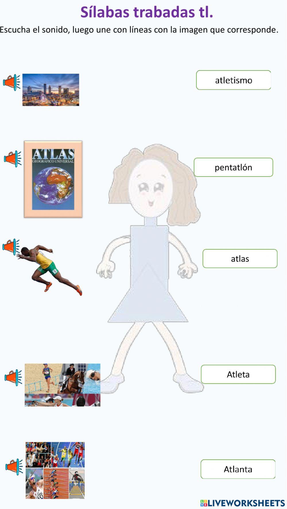 Escucha el sonido y una con líneas con la imagen.