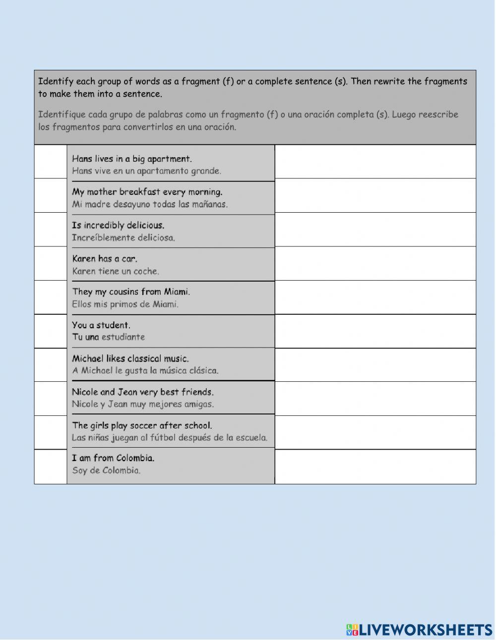 Sentence Basics Part 3