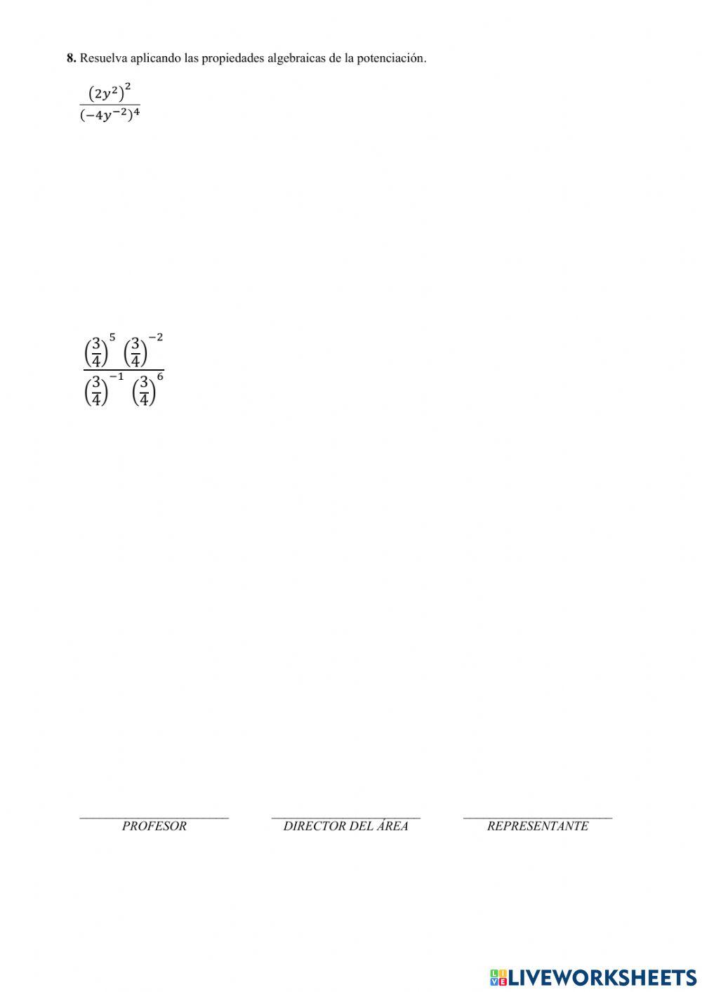 Evaluación de conocimientos primero bgu