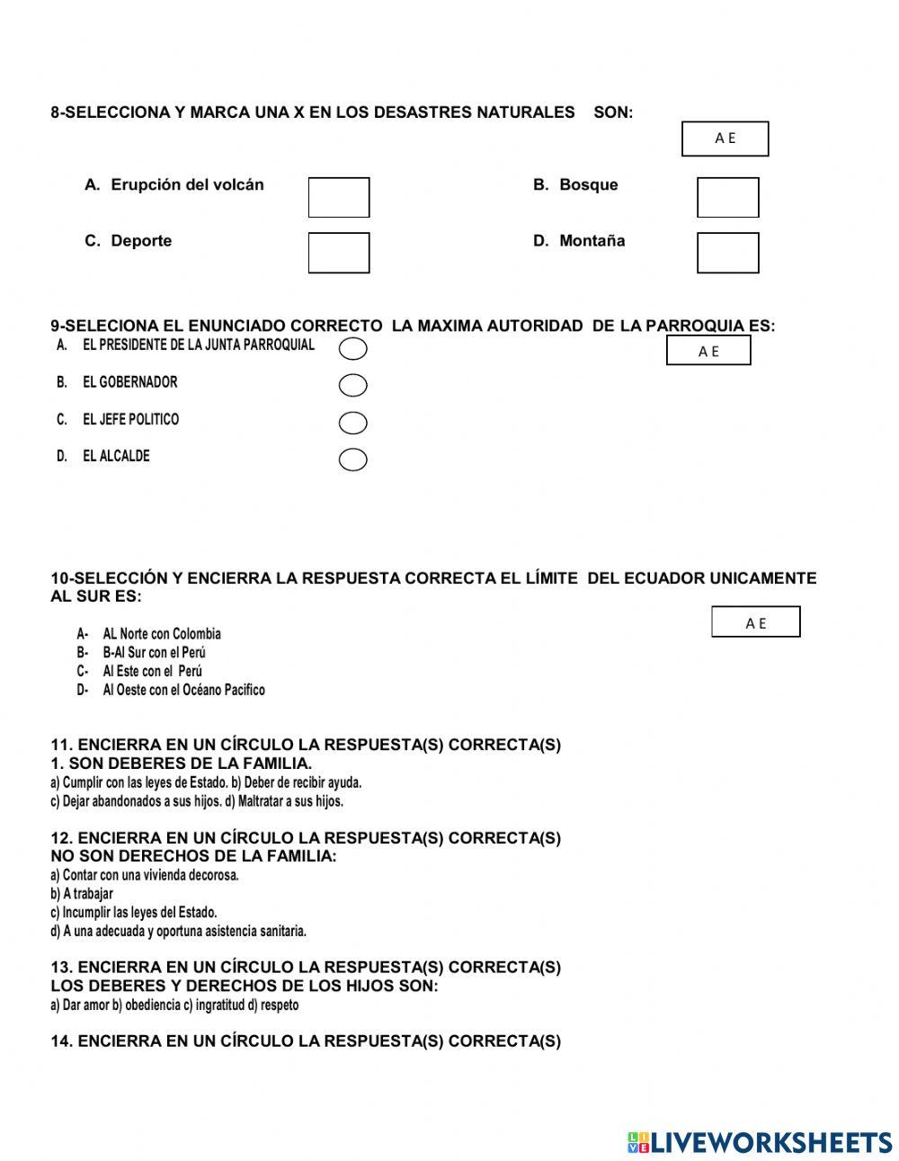 Prueba estudios sociales
