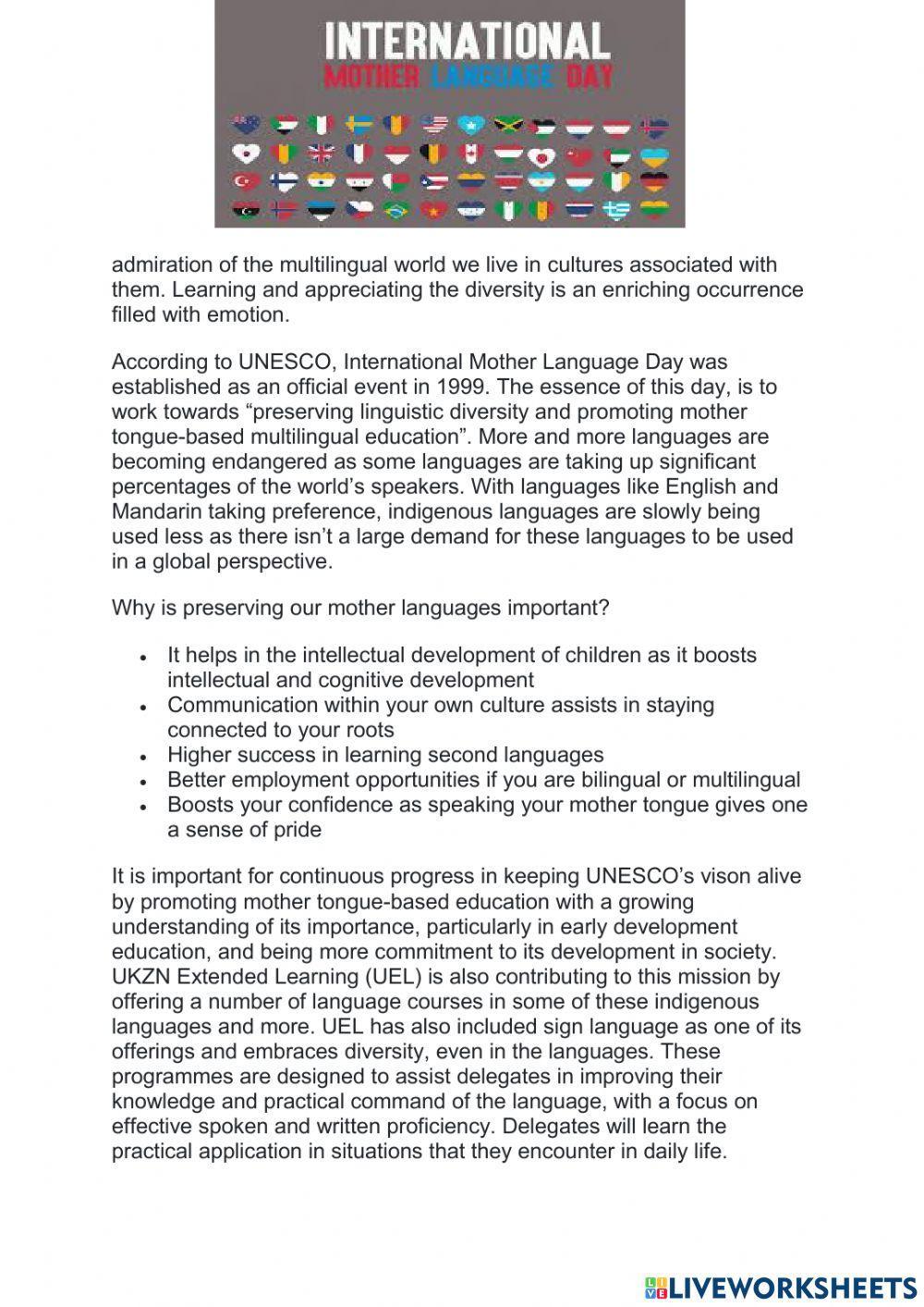 International Mother Language Day