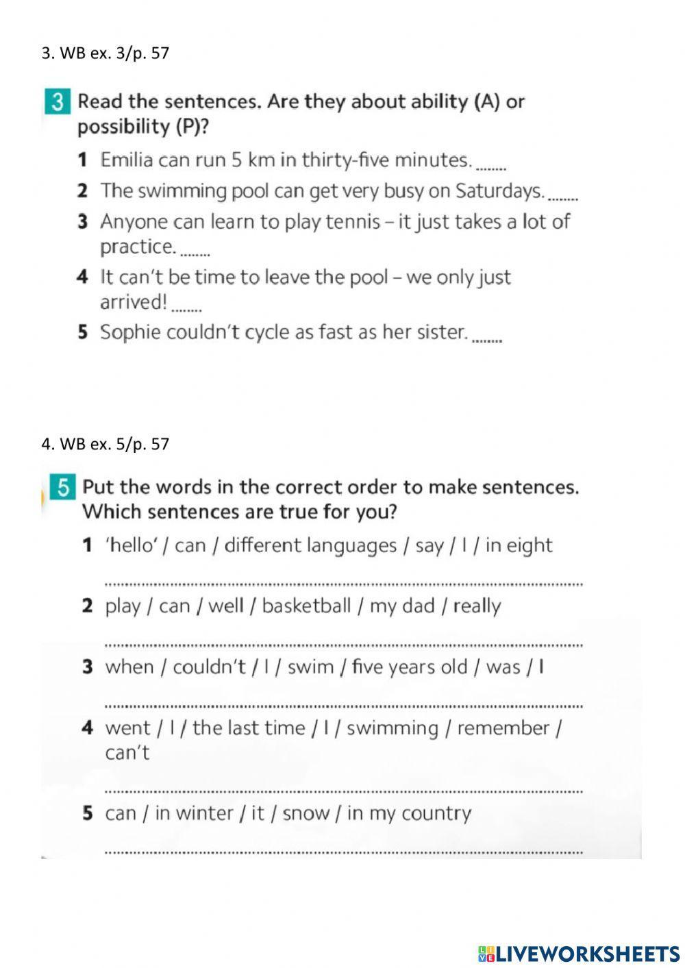 Abilities and possibilities grammar Abilities and possibilities grammar