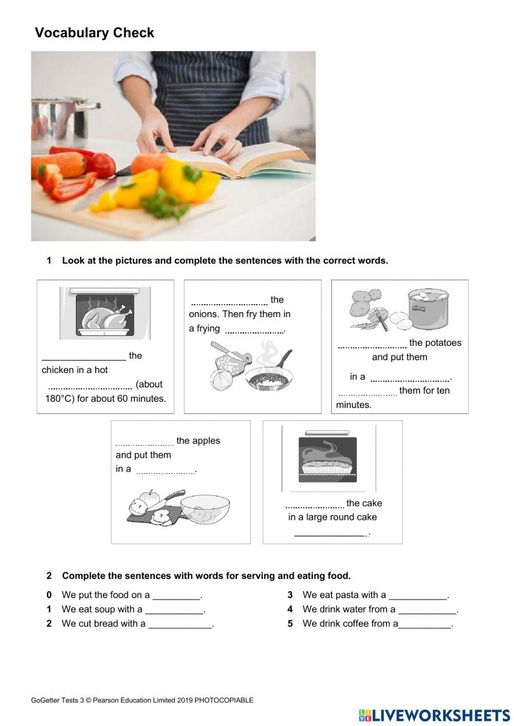 Cooking | Free Interactive Worksheets | 6825627