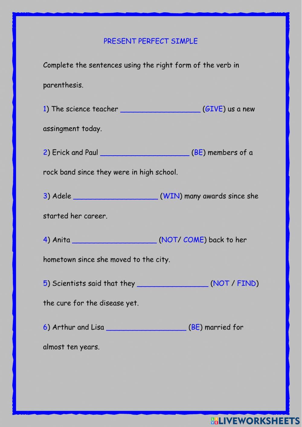Present perfect simple Present perfect simple