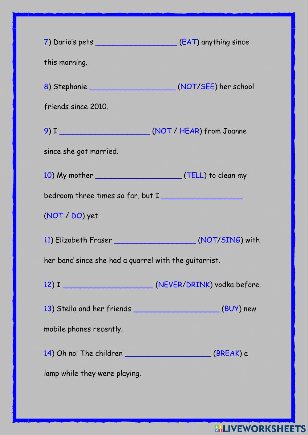 Present perfect simple Present perfect simple