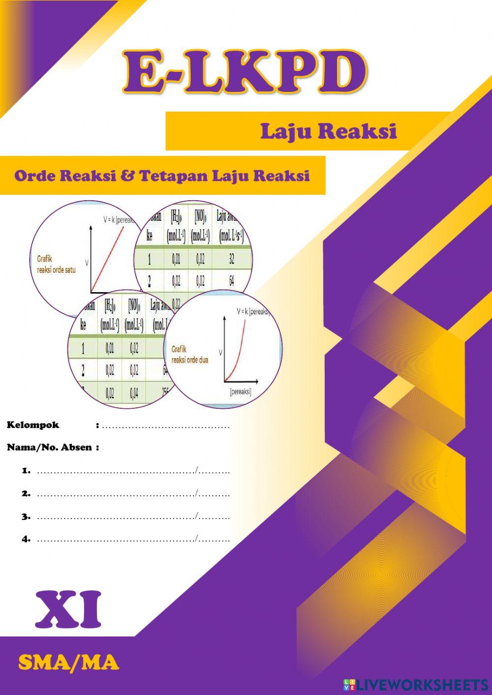 E-LKPD Laju Reaksi (Orde Reaksi & Tetapan Laju Reaksi)