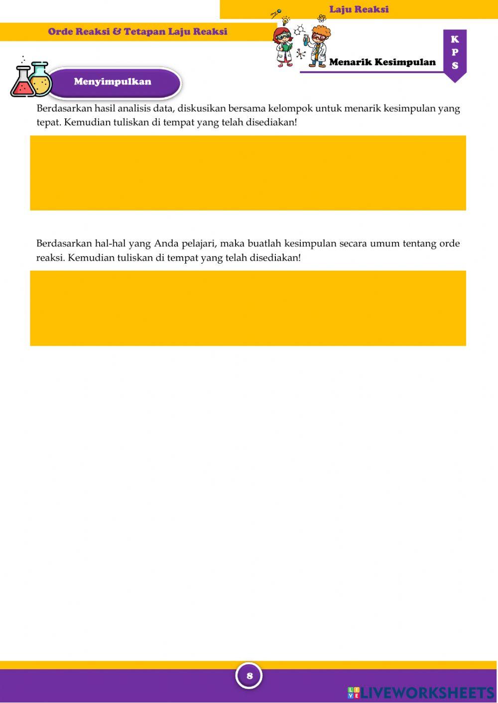 E-LKPD Laju Reaksi (Orde Reaksi & Tetapan Laju Reaksi)