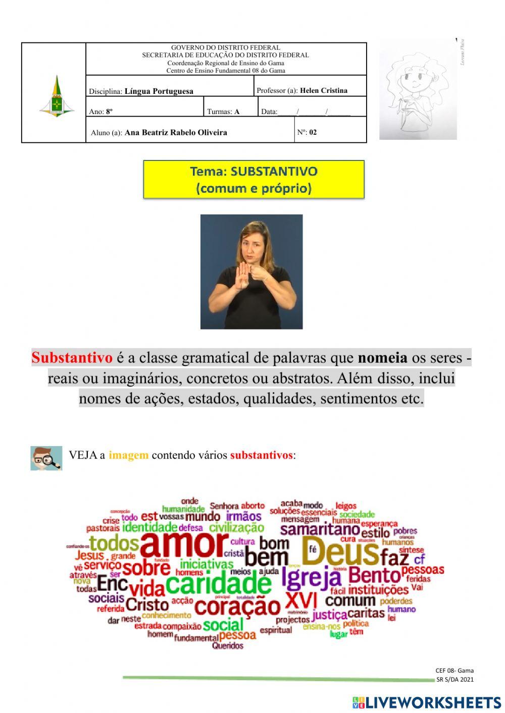 Substantivo em Libras