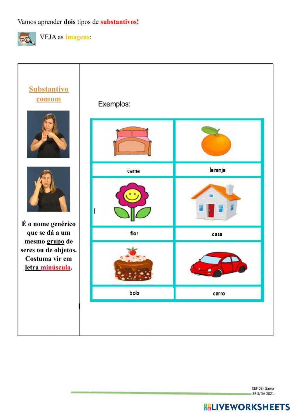 Substantivo em Libras