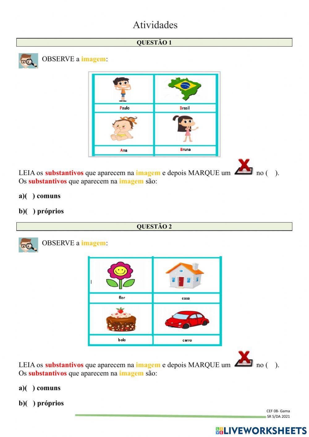 Substantivo em Libras