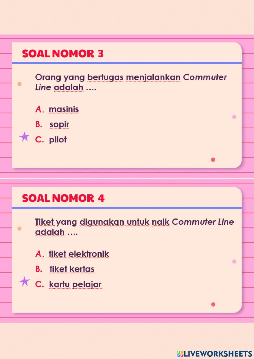 Latihan Soal - Commuter Line
