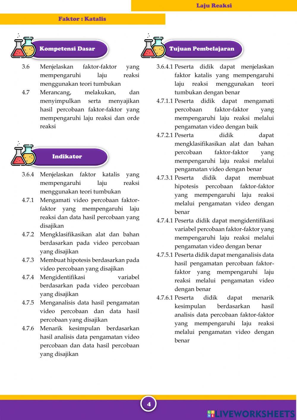 E-LKPD Laju Reaksi (Faktor Katalis)