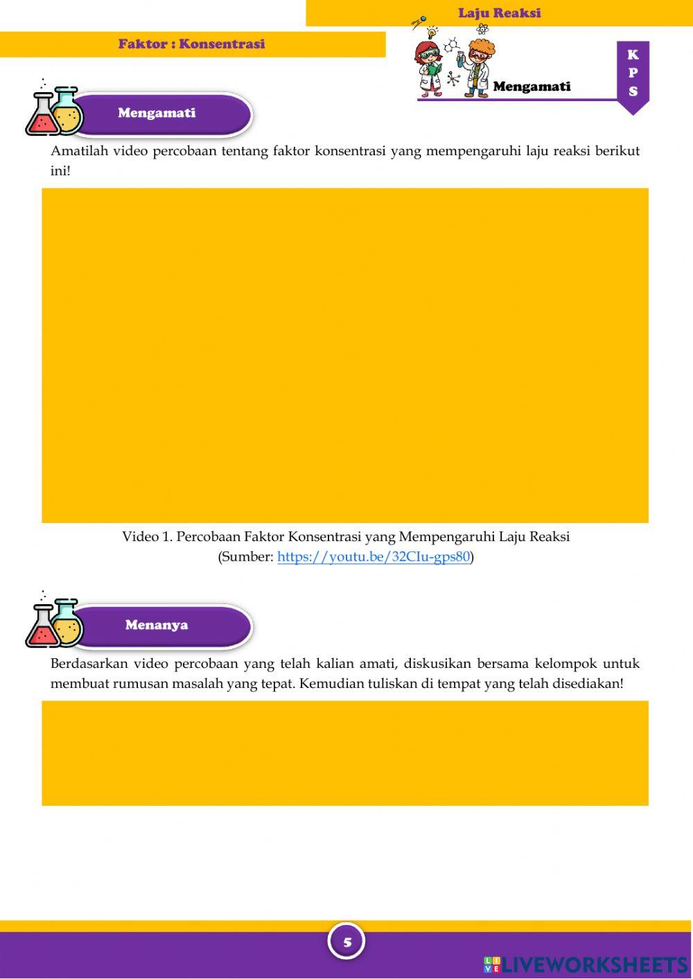 E-LKPD Laju Reaksi (Faktor Konsentrasi)