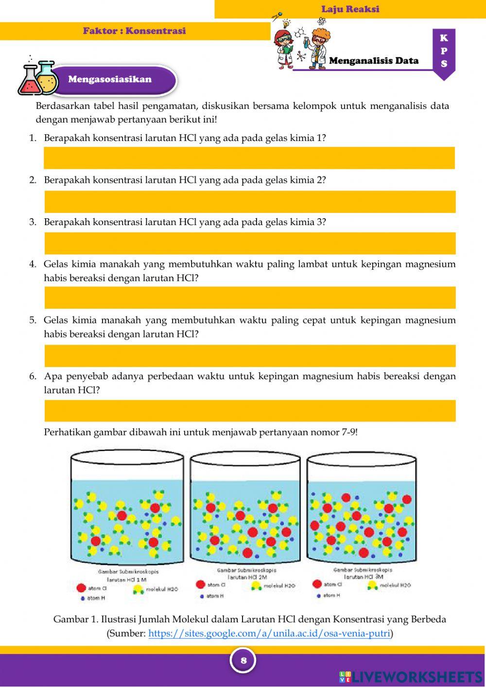 E-LKPD Laju Reaksi (Faktor Konsentrasi)
