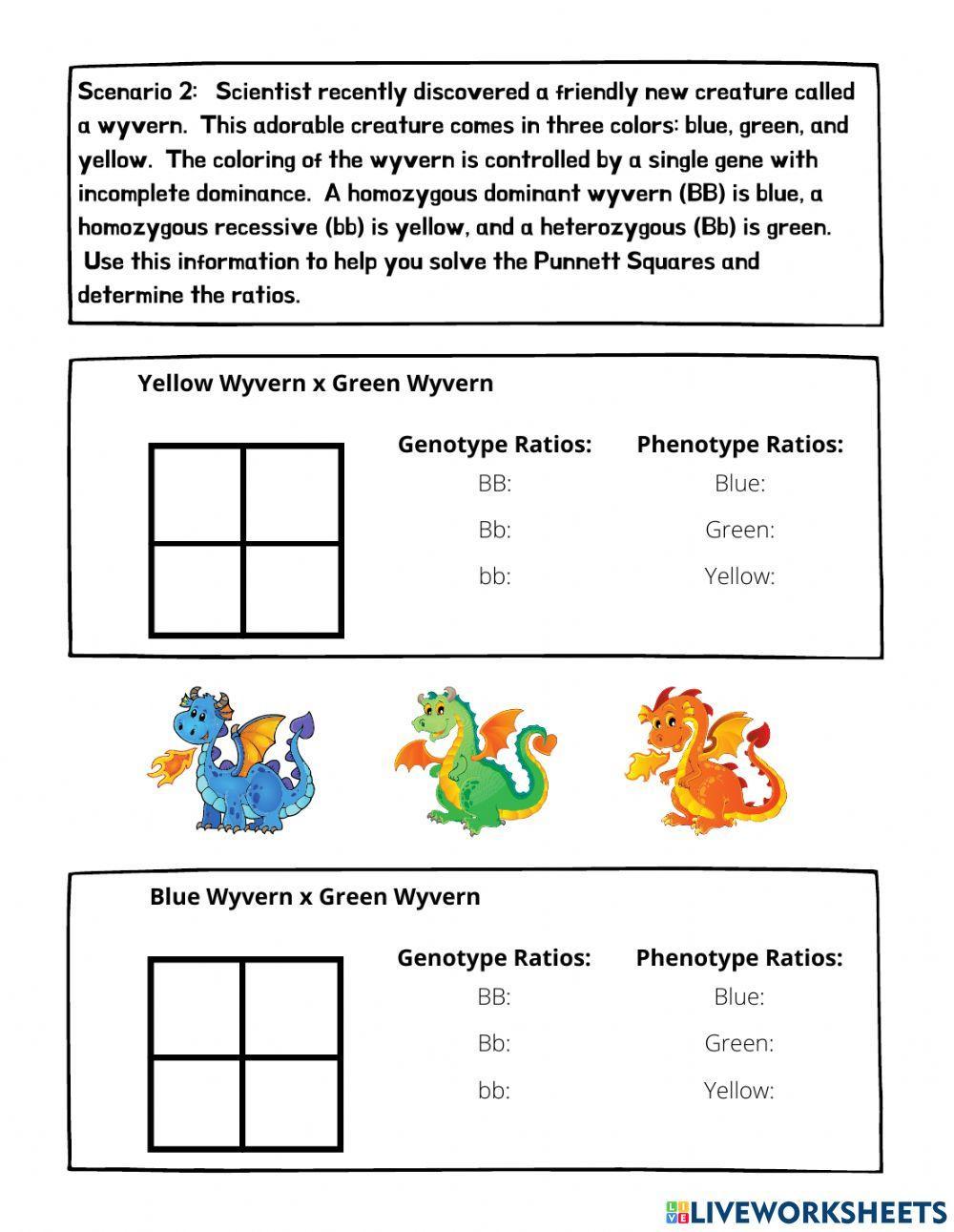 Non Mendelian Genetics Practice online exercise for Live Worksheets