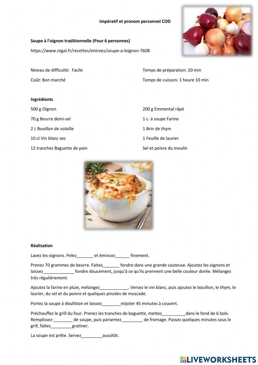 Soupe à l'oignon traditionnelle