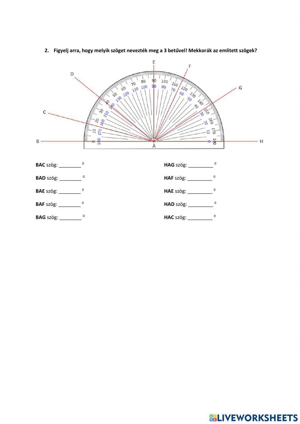 Szögmérés gyakorlása