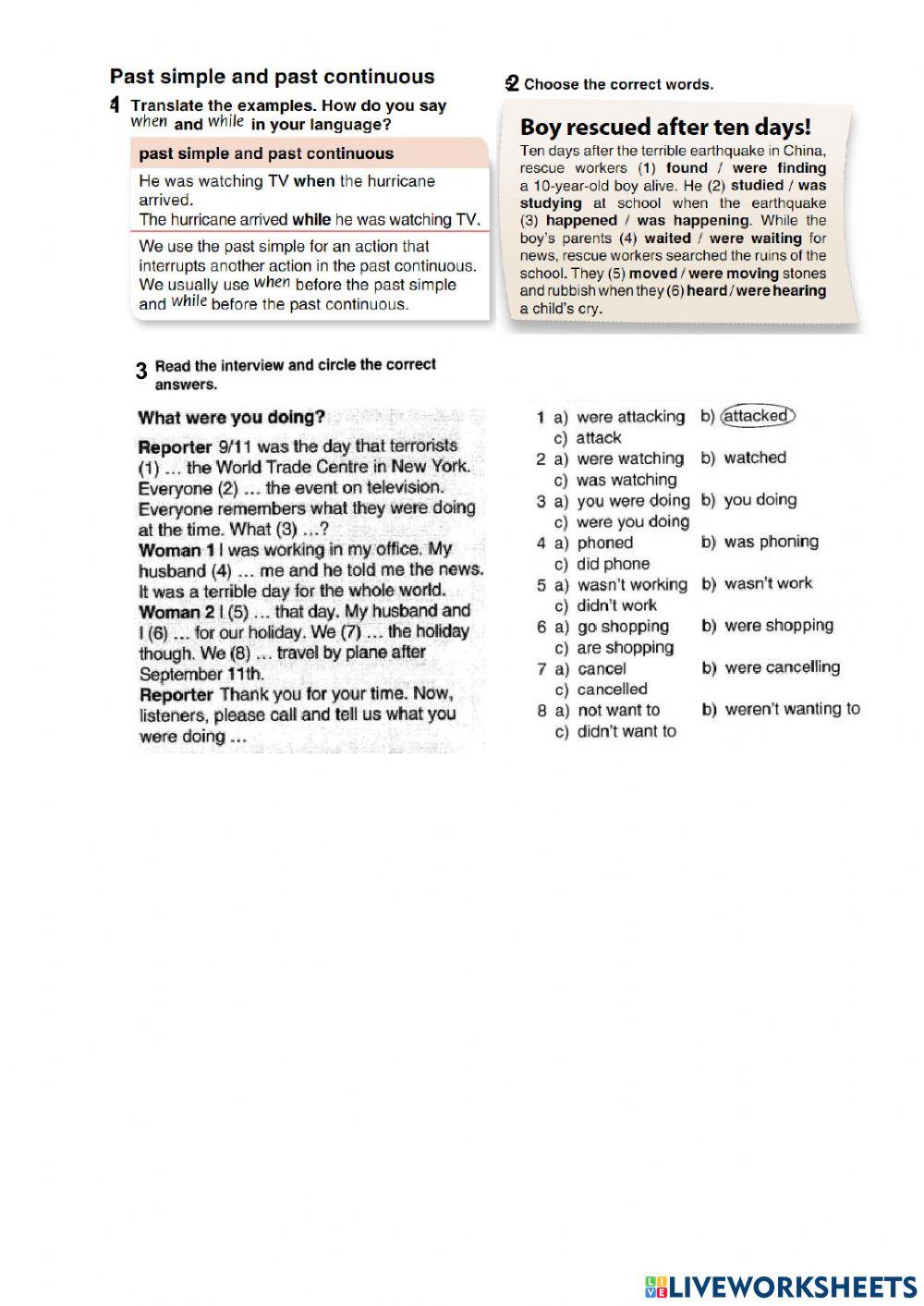 Past Simple and Past Continuous