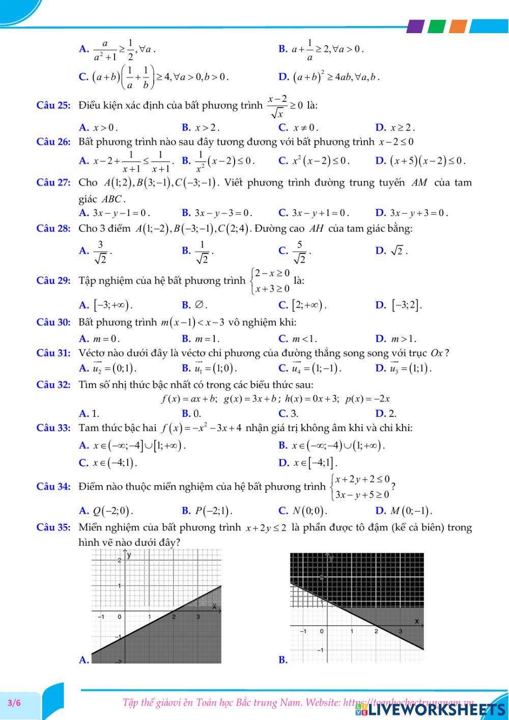 Toán 10-Kiểm tra GK2-THPT Chuyên Quốc học, Huế-2021