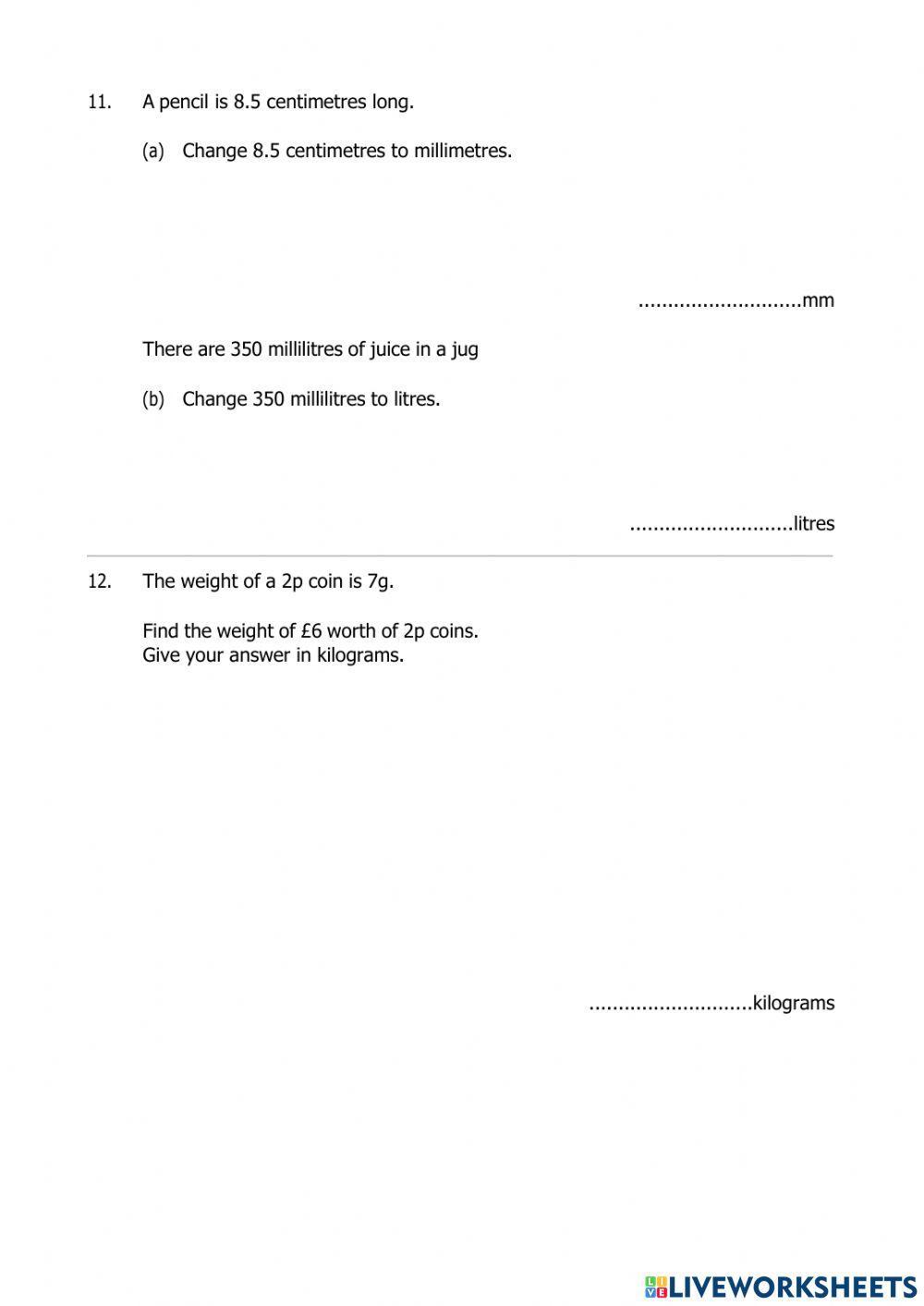 Metric Unit of Measurement