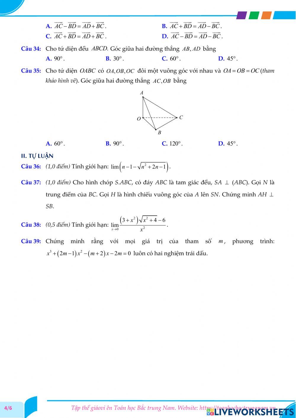 Toán 11-Kiểm tra GK2-THPT Lý Tự Trọng, Bình Định-2021