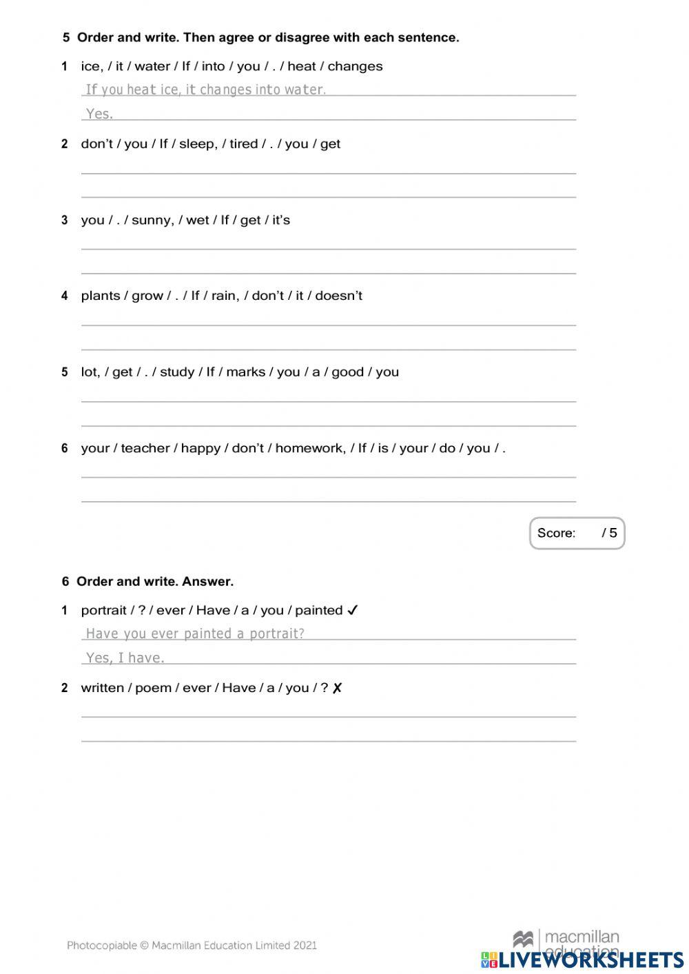 Grammar exam 5th grade second period online exercise for live worksheets