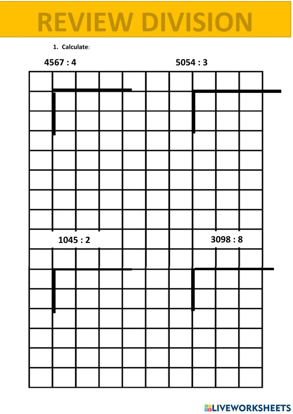 Ôn tập phép chia lớp 3